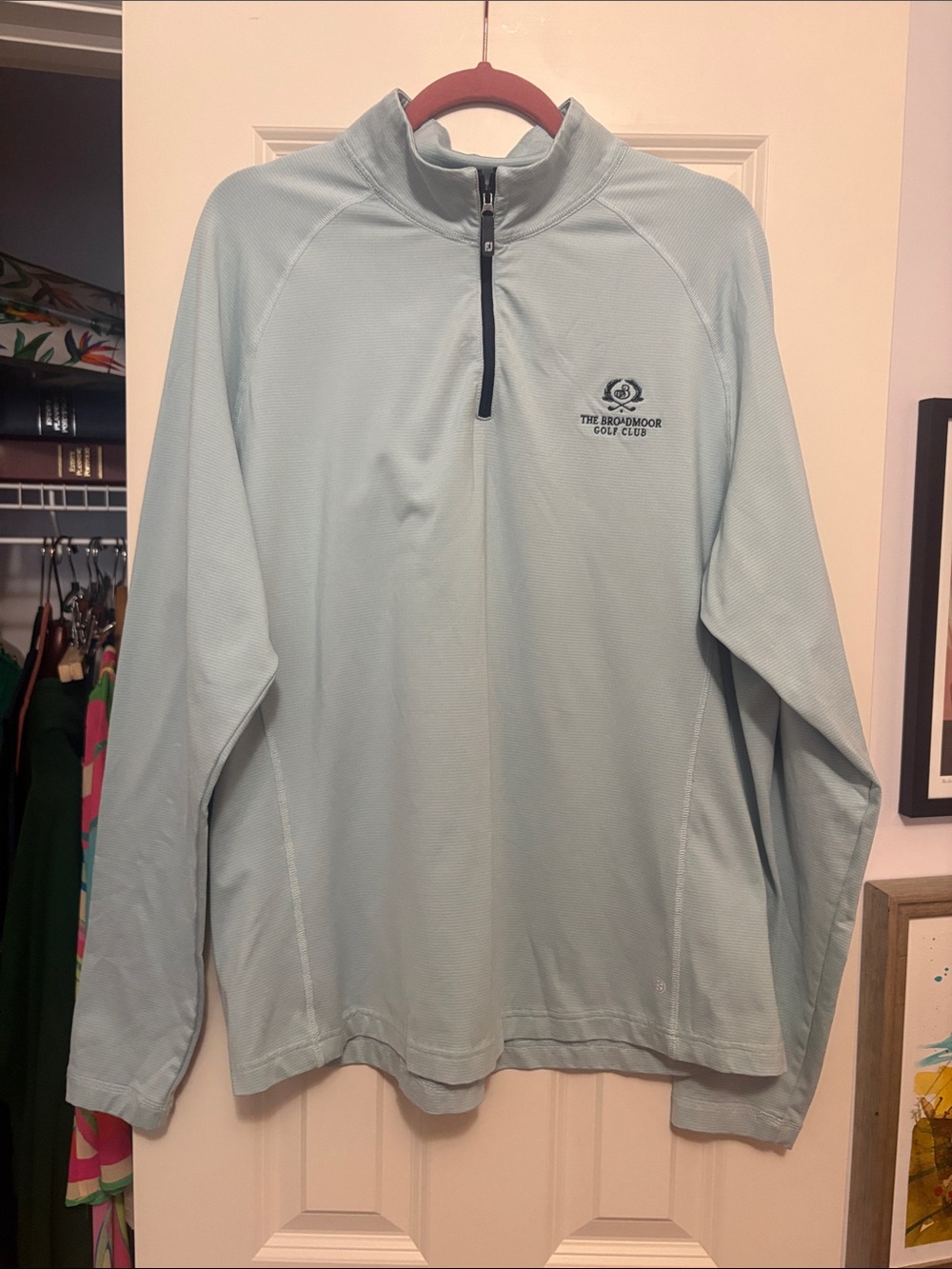 FootJoy Light Blue Quarter-Zip Golf Pullover